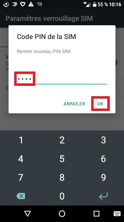 Changer le code PIN sur l'Alcatel A3
