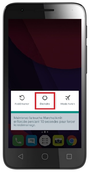 Comment éteindre le Alcatel Pixi 4 ?