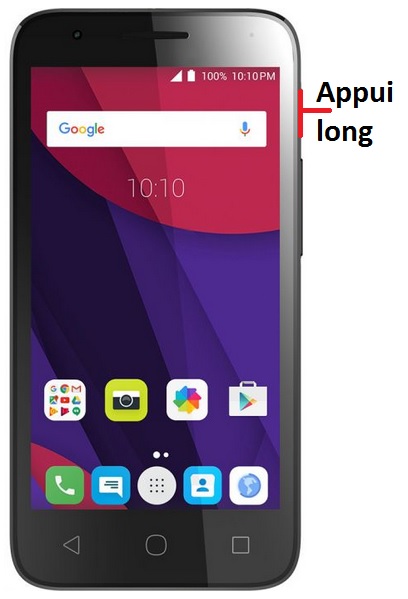 Comment éteindre le Alcatel Pixi 4 ?