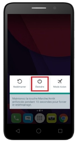 Comment éteindre le Alcatel POP 3 ?