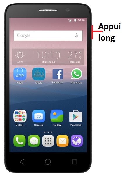 Comment éteindre le Alcatel POP 3 ?