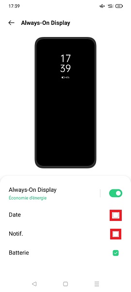 Activer Always On Display sur OPPO