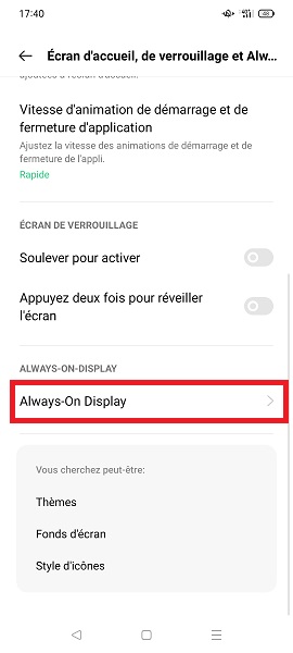 Activer Always On Display sur OPPO