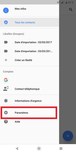 Exporter ses contacts au format VCF (Android)