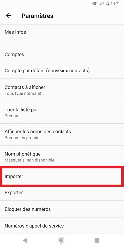 Sauvegarder le fichier VCF sur PC ou dans le cloud