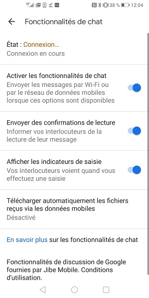 Activer les fonctionnalités chats