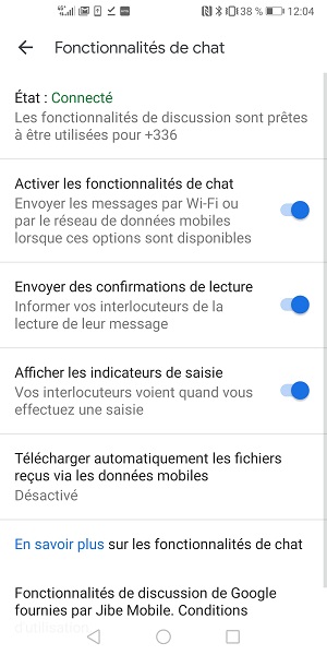 Activer les fonctionnalités chats