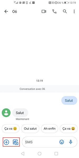 Utilisation d’android message.