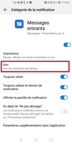 Personnaliser le son de notification et le son pour vos contacts