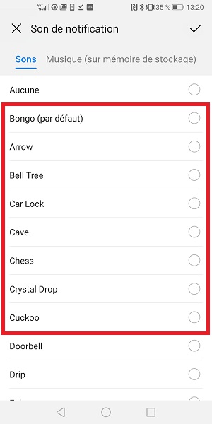 Personnaliser le son de notification et le son pour vos contacts