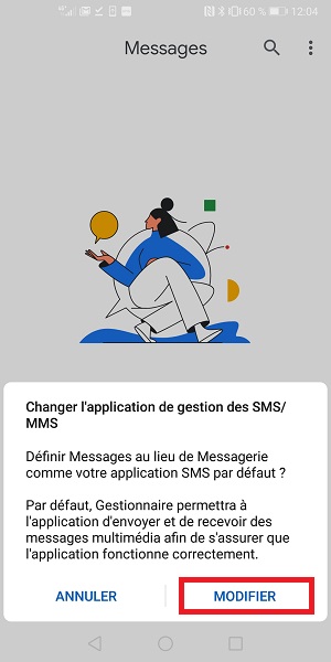 Lancement et présentation d’android message