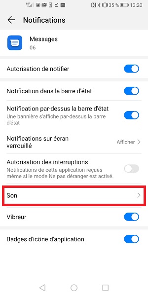 Sonnerie personnaliser pour un de vos contacts :