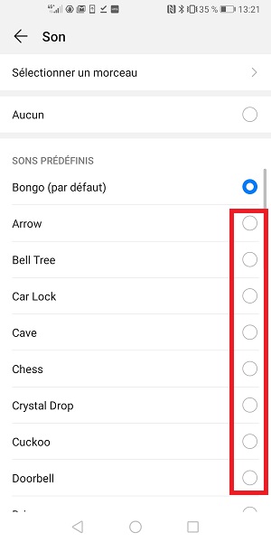 Sonnerie personnaliser pour un de vos contacts :