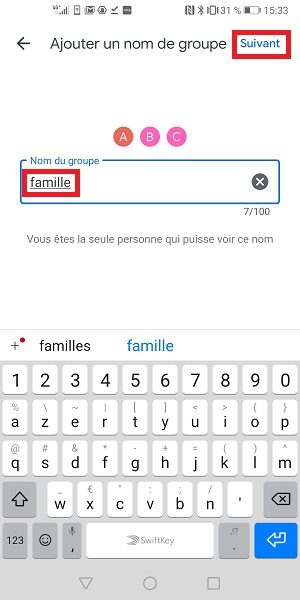 Créer des groupes