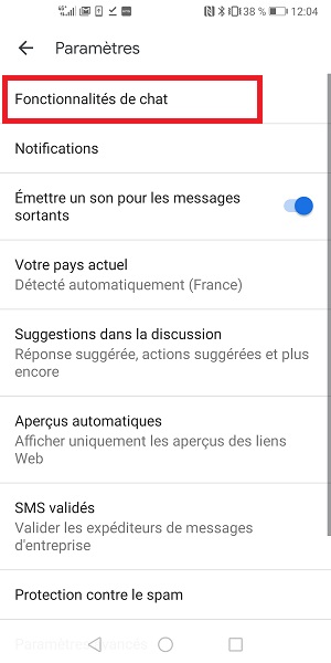 Activer les fonctionnalités chats