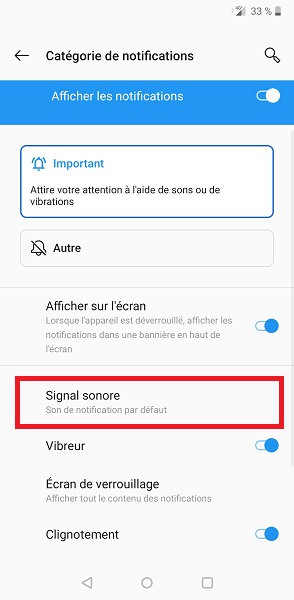 Changer le son général des notifications Android