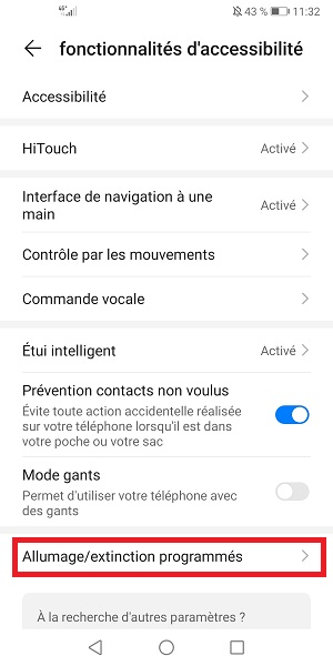 Activer l'allumage et l'extinction programmés sur Huawei