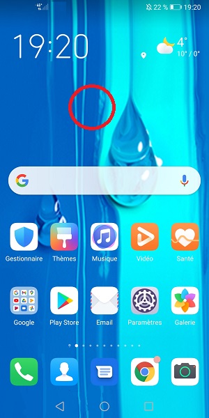 Accéder au menu des transitions Huawei
