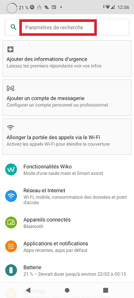 Désactiver le bouton Assistant Google sur Wiko
