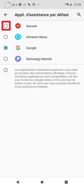 Désactiver le bouton Assistant Google sur Wiko
