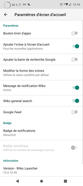 Désactiver Google Discover (page à gauche)