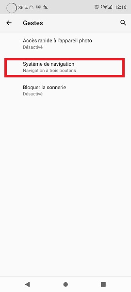 Choisir entre 3 boutons et navigation gestuelle
