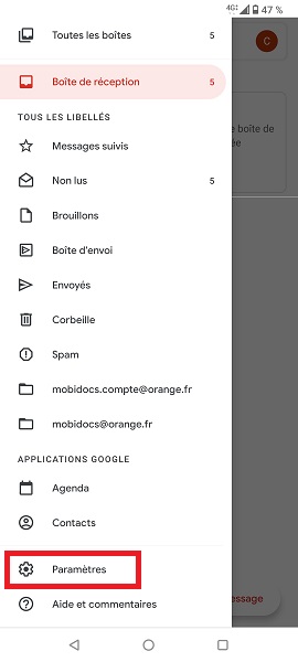 Comment ajouter un autre compte e-mail ?