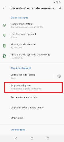 Comment configurer une empreinte digitale ?