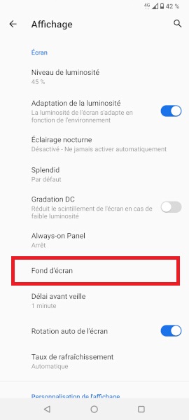 Personnalisation du fond d’écran de votre Asus Zenfone 7