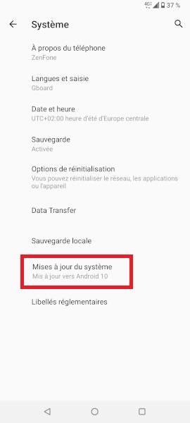 Mettre à jour la version logicielle