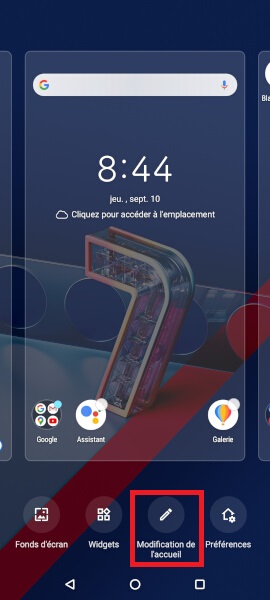 Personnaliser l’écran accueil.