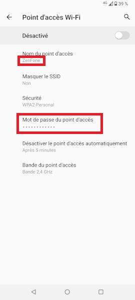 Partage de la connexion internet