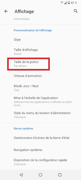 Modifier la police d’écriture et d’affichage et style.