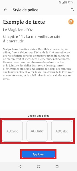 Modifier la police d’écriture et d’affichage et style.