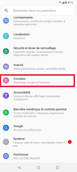 Supprimer un compte e-mail