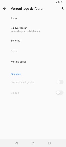 Supprimer un écran de verrouillage
