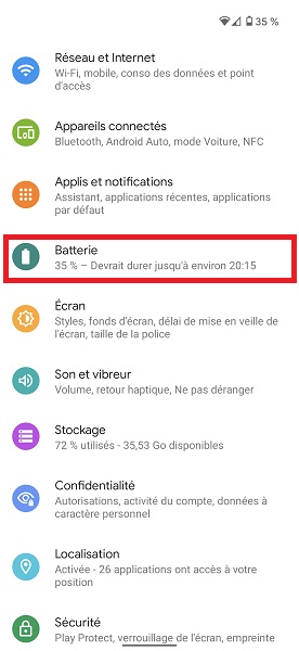 Activer le mode économie d’énergie