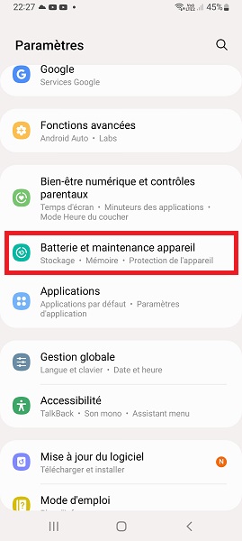 Optimiser la batterie en un clic
