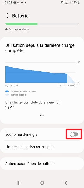 Activer le mode économie d’énergie