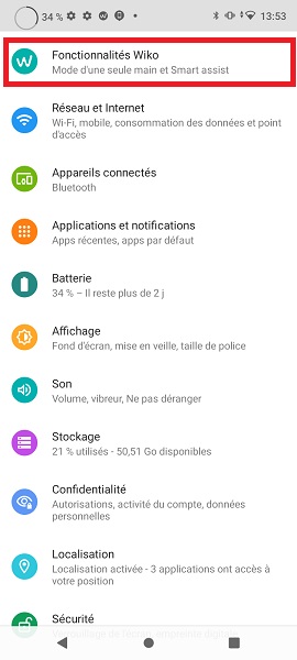 Capture avec le geste à 3 doigts