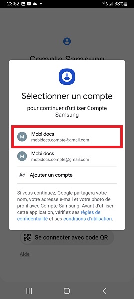 Créer un compte Samsung depuis le téléphone