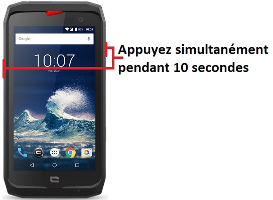 Forcer l'arrêt si le Crosscall Action X3 est bloqué
