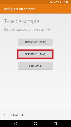 Configuration d’un compte e-mail manuellement