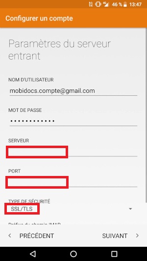 Configuration d’un compte e-mail manuellement