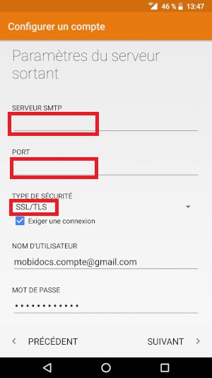 Configuration d’un compte e-mail manuellement
