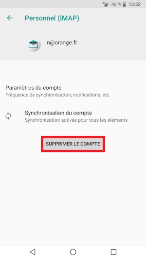 Supprimer un compte e-mail sur son Crosscall