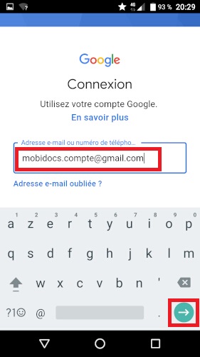 J’ai déjà une adresse @gmail.com