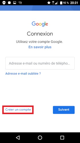 Je n’ai pas d’adresse @gmail.com