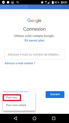 Je n’ai pas d’adresse @gmail.com