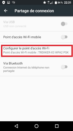Partage de la connexion internet